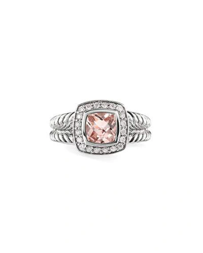 Shop David Yurman Petite Albion Ring With Diamonds In Morganite