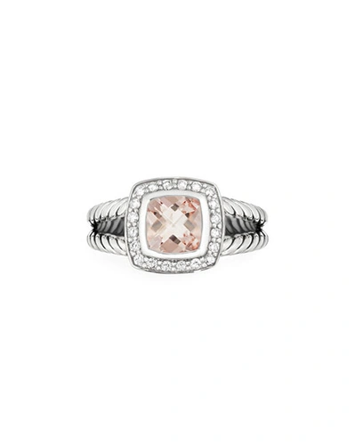 Shop David Yurman Petite Albion Ring With Diamonds In Morganite