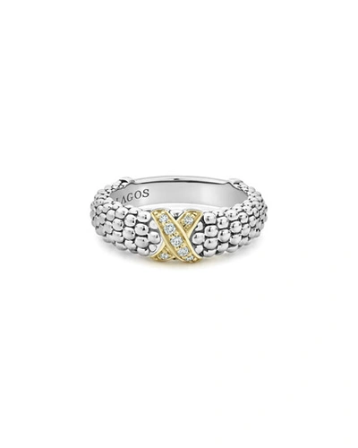 Shop Lagos Embrace Diamond-x Ring W/ 18k Gold