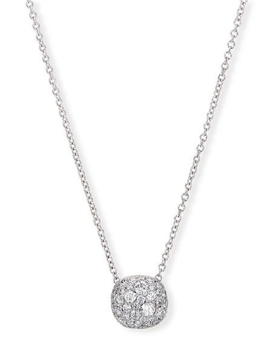 Shop David Yurman 18k White Gold Diamond Cushion Pendant Necklace