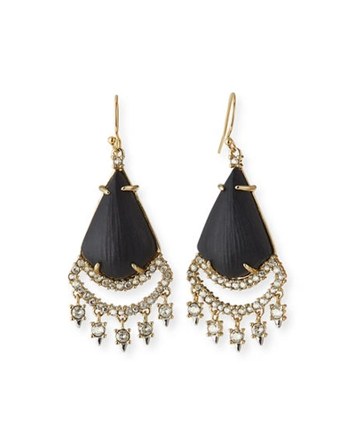 Shop Alexis Bittar Crystal Lace Chandelier Earrings In Black