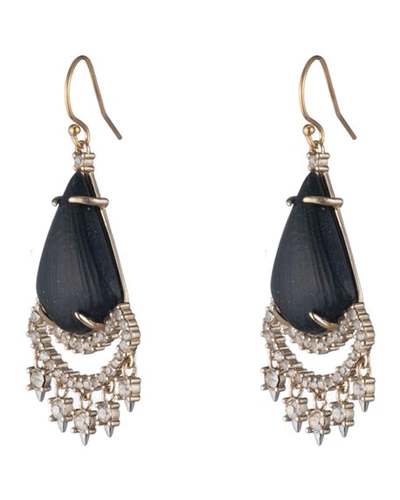 Shop Alexis Bittar Crystal Lace Chandelier Earrings In Black