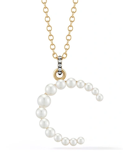 Shop Jemma Wynne Prive 18k Pearl Letter C Necklace