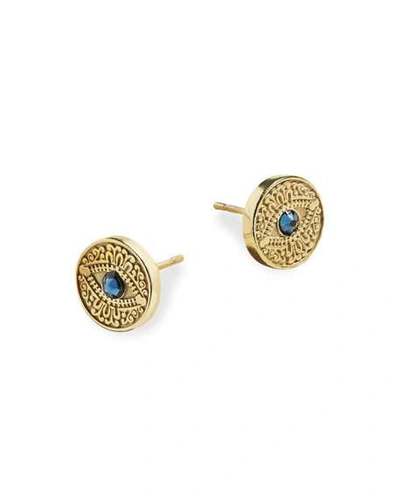 Shop Alex And Ani Evil Eye Post Earrings, Blue In Blue/gold