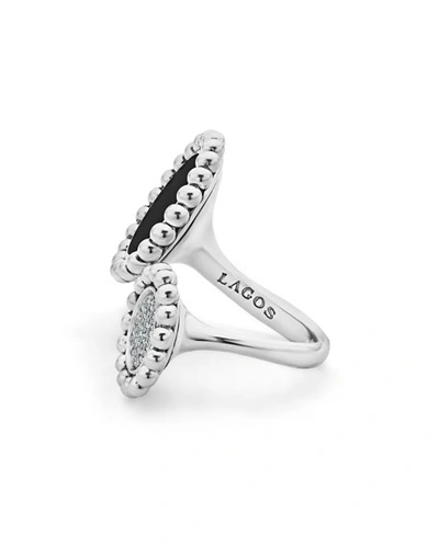 Shop Lagos Maya Onyx/diamond Two-circle Ring