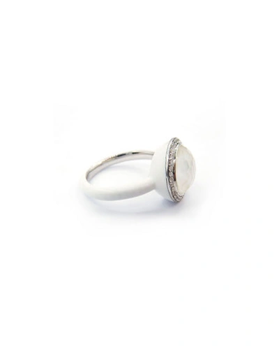 Shop Ippolita Lollipop Carnevale Ring In Sterling Silver With Mother-of-pearl Doublets And Ceramic In White