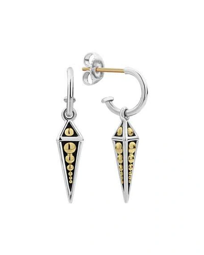 Shop Lagos Ksl 2-tone Pyramid Drop Earrings In Two Tone