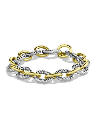 Shop David Yurman 8.25" Large Oval Link Chain Bracelet In Silver/gold