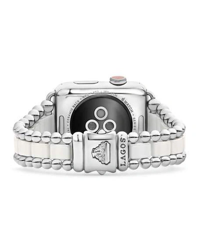 Shop Lagos Smart Caviar White Apple Watch Bracelet, 42mm-49mm