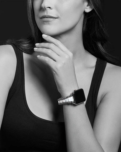 Lagos Smart Caviar White Ceramic Apple Watch Bracelet, 42-44mm In White