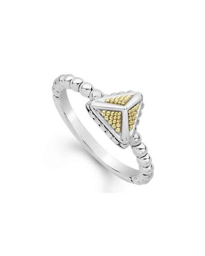 Shop Lagos Ksl 2-tone Pyramid Stack Ring In Two Tone