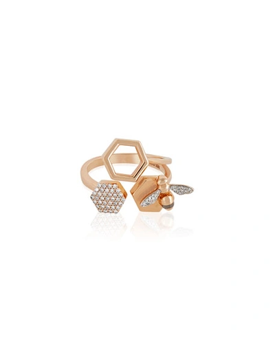 Shop Beegoddess 14k Rose Gold Honey Bee Ring With Diamonds