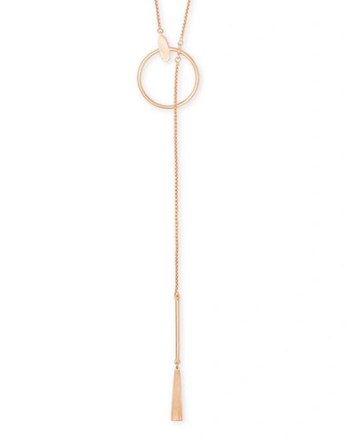Shop Kendra Scott Small Tegan Necklace In Rose Gold