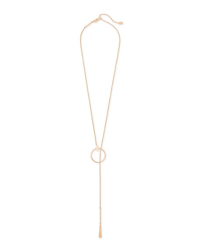 Shop Kendra Scott Small Tegan Necklace In Rose Gold