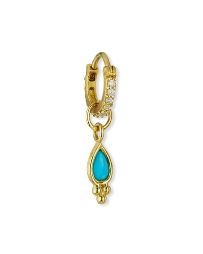 Shop Jude Frances 18k Petite Turquoise Pear Quad Earring Charm, Single