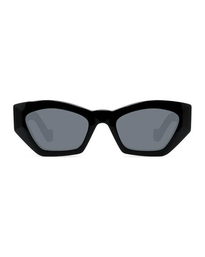 Shop Loewe Cat-eye Acetate Sunglasses In Black