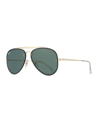 Shop Ray Ban Brow Bar Aviator Sunglasses In Green
