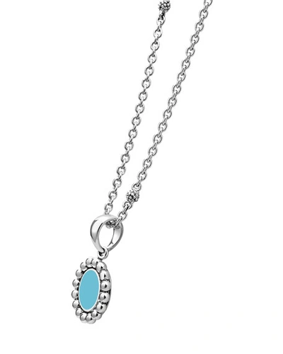 Shop Lagos Maya 16mm Round Inlay Pendant Necklace, Blue