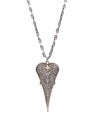 Shop Armenta Diamond Heart Pendant Necklace In Yellow/black