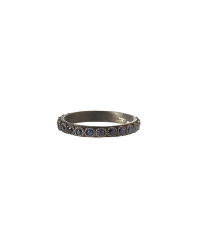 Shop Armenta Old World Black Sapphire Stack Ring In Silver