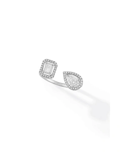 Shop Messika My Twin Toi & Moi Ring In 18k White Gold