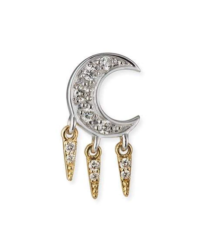 Shop Sydney Evan 14k Diamond Crescent Moon Fringe Earring, Single, Right In Multi