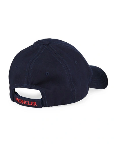 Shop Moncler Logo Baseball Cap In Black