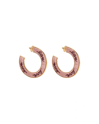 Shop Mignonne Gavigan Love Fiona Hoop Earrings In Pink