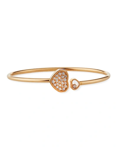 Shop Chopard Happy Hearts 18k Rose Gold Diamond Bracelet