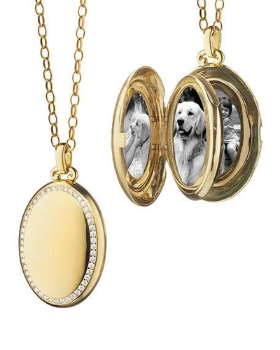 Shop Monica Rich Kosann 18k Yellow Gold Four Image Premier Diamond Locket Necklace