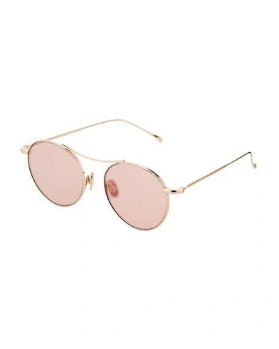 Shop Illesteva Buena Vista Aviator Sunglasses In Pink/gold