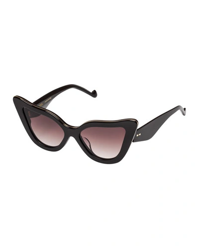Shop Zimmermann Paisley Cat-eye Sunglasses In Black
