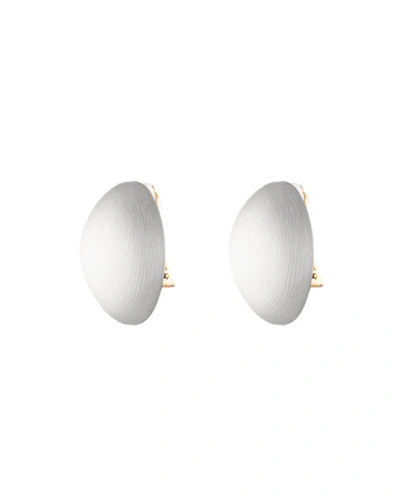 Shop Alexis Bittar Medium Dome Clip Earrings In Silver