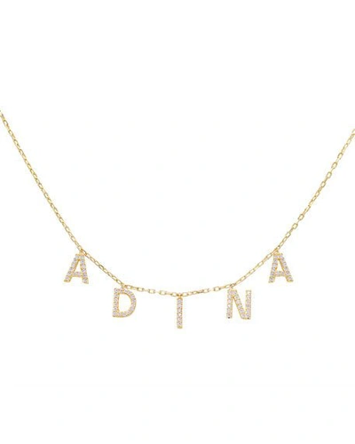 Shop Adinas Jewels Cubic Zirconia Block Name Necklace In Gold