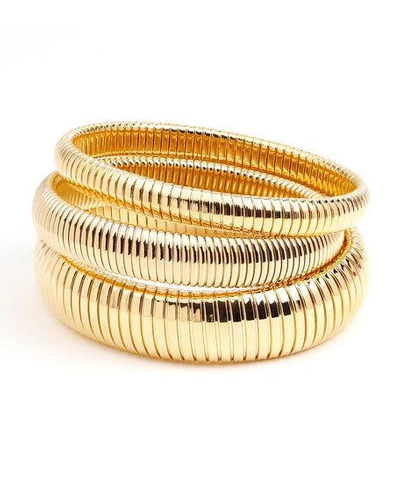 Shop Ben-amun Cobra Elastic Bracelets, Set Of 3, Gold