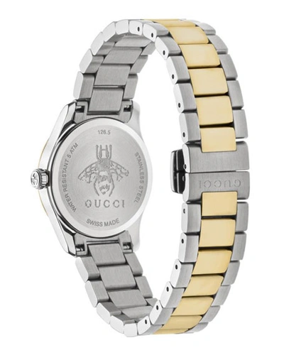 Shop Gucci 27mm G-timeless Bracelet Watch W/ Feline, White Mother-of-pearl