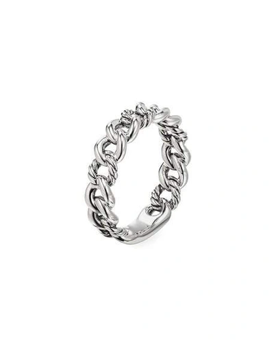 Shop David Yurman Belmont Narrow Curb Link Ring In Silver