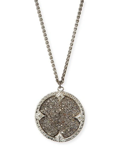 Shop Armenta New World Diamond Medium Disc Necklace In Gray