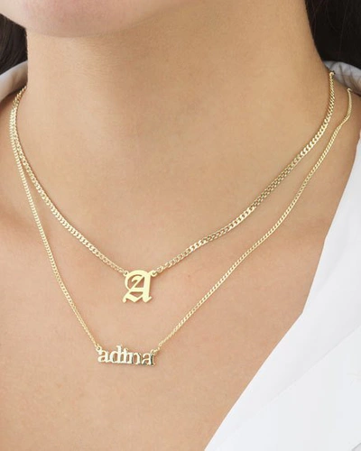 Shop Adinas Jewels Mini Lowercase Nameplate Necklace In Gold