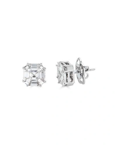 Shop Zydo 18k White Gold Diamond Stud Earrings, 2.45tcw