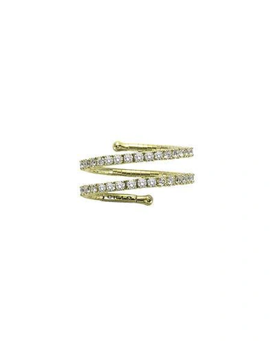 Shop Mattia Cielo 18k Yellow Gold 2-row Diamond Spiral Ring