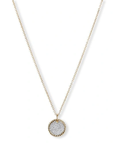 Shop David Yurman Cable Collectibles Pave Charm Necklace With Diamonds In 18k Gold