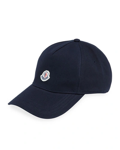 Shop Moncler Logo Baseball Cap In Bright Blue