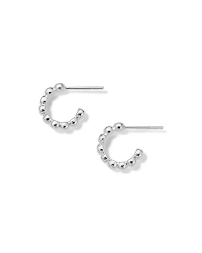 Shop Ippolita Mini Huggie Hoop Earrings In Sterling Silver With Diamonds