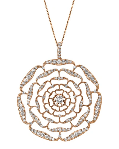 Shop Beegoddess Rosa Mundi 14k Open Diamond Pendant Necklace