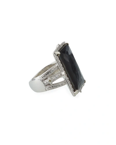 Shop Armenta New World Rectangular Hematite Doublet Ring In Gray