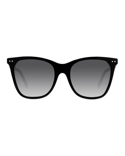 Shop Celine Cat-eye Monochromatic Acetate Sunglasses In Black