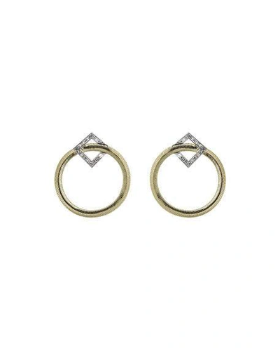 Shop Nikos Koulis Feelings 18k Diamond Forward-facing Hoop Earrings