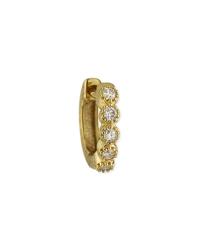 Shop Jude Frances 18k Petite Diamond Bezel Hoop Earring, Single In Gold