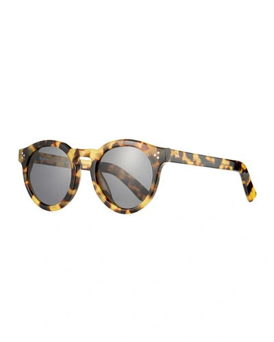 Shop Illesteva Leonard Ii Round Sunglasses, Tortoise